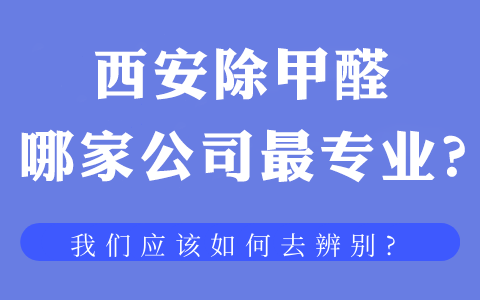 西安除甲醛哪家公司最專業？